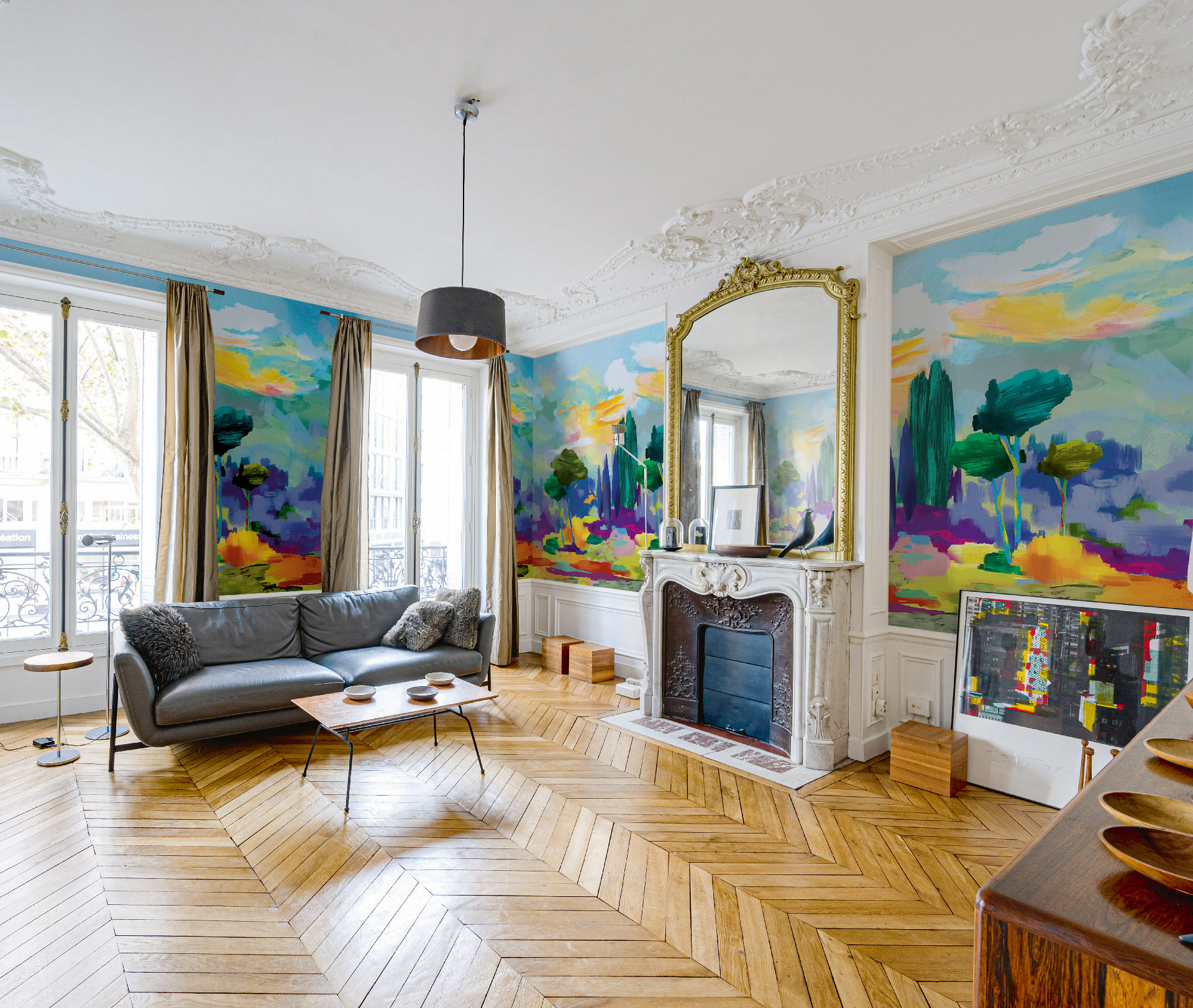 Панно Loymina Пейзаж 2 Средиземноморье ART15 007 3×4 фото в интерьере